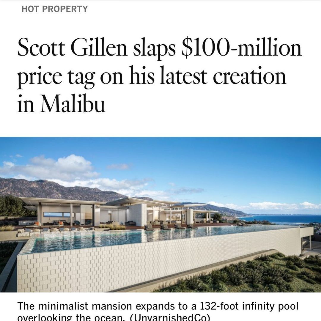 Come see the new digs as we launch, The Case Study #2 #thecase Great little story in the HOT PROPERTY section of the LA times, check it out…. newest $100 million listing in the link in our bio. UNVARNISHEDCo DRE #02014153 
 #unvarnishedco #ScottGillen #ScottGillenDotCom #ScottGillenUnvarnished #Malibu #MalibuRealEstate #LuxuryRealEstate #LuxuryHomes #LuxuryListings #LuxuryRealEstateAgent #LuxuryLifestyle #DreamHome #Design #GillenIt #TheMalibuSeries #TheNewCastle #hotproperty #latimes